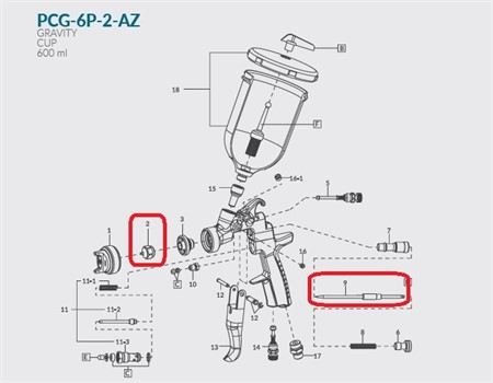 AZ3 HTE-S Impact Nozzle + Needle Set 1,2